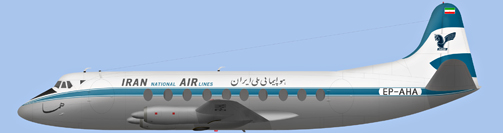 David Carter illustration of Iran National Airlines Corporation Viscount EP-AHA